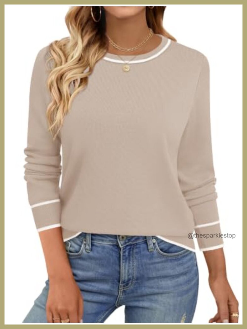 Womens Lightweight Long Sleeve Sweater Pullover Knit Crewneck